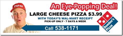 Billboard for Dominos Pizza in Alabama